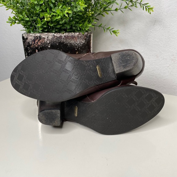 Vionic Trinity Burgundy Leather Ankle Boots Side Zip Cottagecore Size 9 - Picture 7 of 11